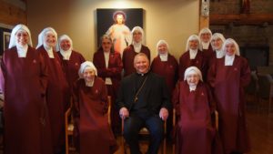 After the election of the new Rev. Mother, the community gathers for a photo with Bishop Richard F. Stika